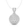 Thumbnail Image 1 of THE LEO Diamond Multi-Stone Circle Necklace 3/4 ct tw 14K White Gold 19&quot;