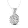 Thumbnail Image 2 of THE LEO Diamond Multi-Stone Circle Necklace 3/4 ct tw 14K White Gold 19&quot;