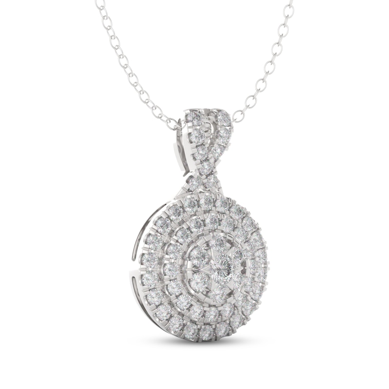 Main Image 2 of THE LEO Diamond Multi-Stone Circle Necklace 3/4 ct tw 14K White Gold 19&quot;