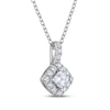 Thumbnail Image 2 of THE LEO Diamond Princess-Cut Halo Necklace 1/2 ct tw 14K White Gold 19&quot;