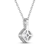 Thumbnail Image 3 of THE LEO Diamond Princess-Cut Halo Necklace 1/2 ct tw 14K White Gold 19&quot;