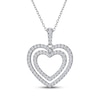 Thumbnail Image 0 of THE LEO Diamond Double Heart Outline Necklace 3/4 ct tw 14K White Gold 19"