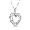 Thumbnail Image 1 of THE LEO Diamond Double Heart Outline Necklace 3/4 ct tw 14K White Gold 19"