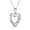 Thumbnail Image 2 of THE LEO Diamond Double Heart Outline Necklace 3/4 ct tw 14K White Gold 19"