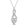 Thumbnail Image 2 of THE LEO Diamond Halo Twist Necklace 3/8 ct tw 14K White Gold 19&quot;