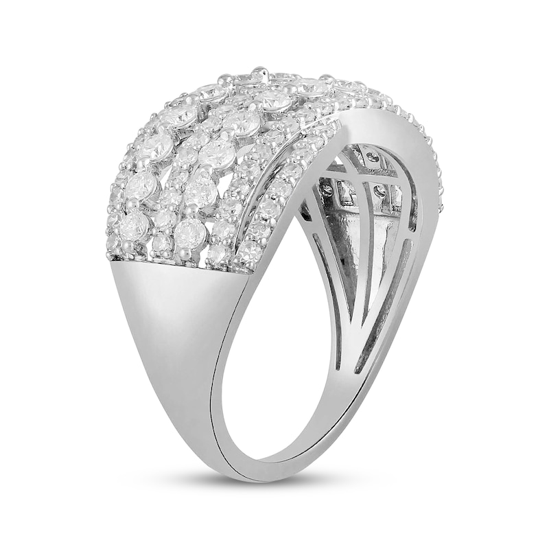 Main Image 2 of Lab-Grown Diamonds by KAY Multi-Row Crossover Ring 1 ct tw 10K White Gold