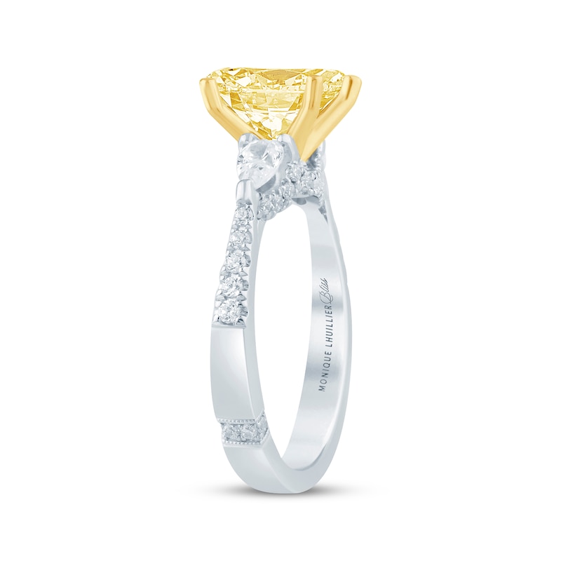 Monique Lhuillier Bliss Round-Cut Yellow & White Lab-Created Diamond Engagement Ring 2 ct tw 18K White Gold