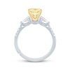 Thumbnail Image 2 of Monique Lhuillier Bliss Round-Cut Yellow & White Lab-Grown Diamond Engagement Ring 2 ct tw 18K White Gold