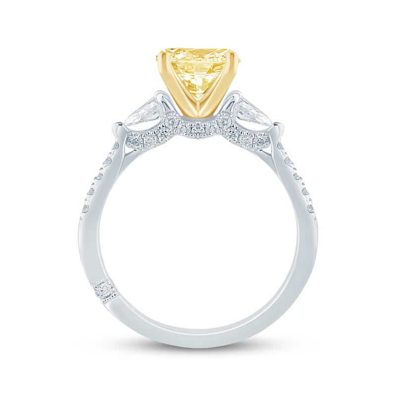 Monique Lhuillier Bliss Round-Cut Yellow & White Lab-Created Diamond Engagement Ring 2 ct tw 18K White Gold