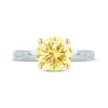 Thumbnail Image 3 of Monique Lhuillier Bliss Round-Cut Yellow & White Lab-Grown Diamond Engagement Ring 2 ct tw 18K White Gold