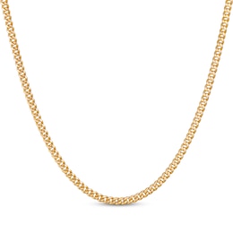 Hollow Cuban Curb Chain Necklace 3.75mm 14K Yellow Gold 22&quot;