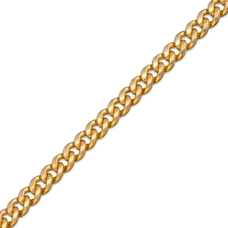 Hollow Cuban Curb Chain Necklace 3.75mm 14K Yellow Gold 22"