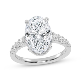 Now + Forever Lab-Grown Diamonds Oval-Cut Engagement Ring 3-1/2 ct tw 14K White Gold