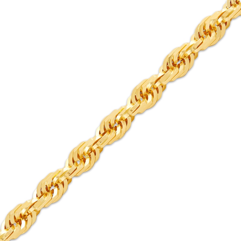 Main Image 2 of Solid Glitter Rope Chain Necklace 6.5mm 10K Yellow Gold 24&quot;