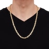 Thumbnail Image 4 of Solid Glitter Rope Chain Necklace 6.5mm 10K Yellow Gold 24&quot;