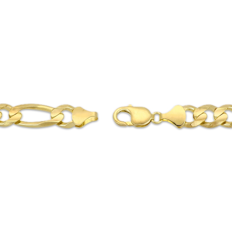 Main Image 2 of Solid Figaro Chain Bracelet 10.7mm 10K Yellow Gold 8.75&quot;