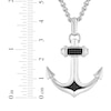 Thumbnail Image 4 of Men's Black Diamond Anchor Necklace 3/4 ct tw Stainless Steel 24&quot;