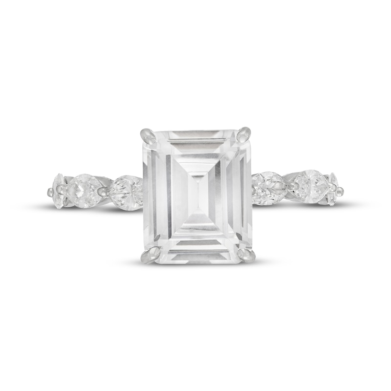 Main Image 3 of Neil Lane Artistry Emerald-Cut Lab-Grown Diamond Engagement Ring 5 ct tw 14K White Gold