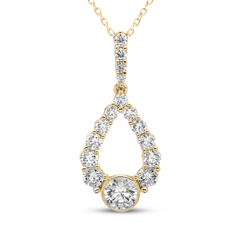 Milestones Diamond Teardrop Necklace 1/2 ct tw 10K Yellow Gold 18"