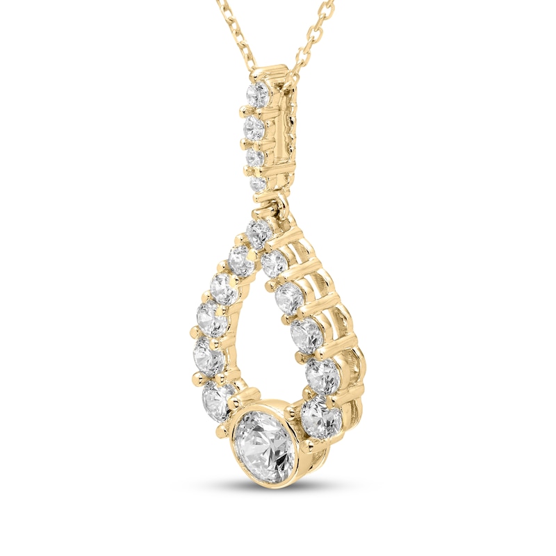 Milestones Diamond Teardrop Necklace 1/2 ct tw 10K Yellow Gold 18"