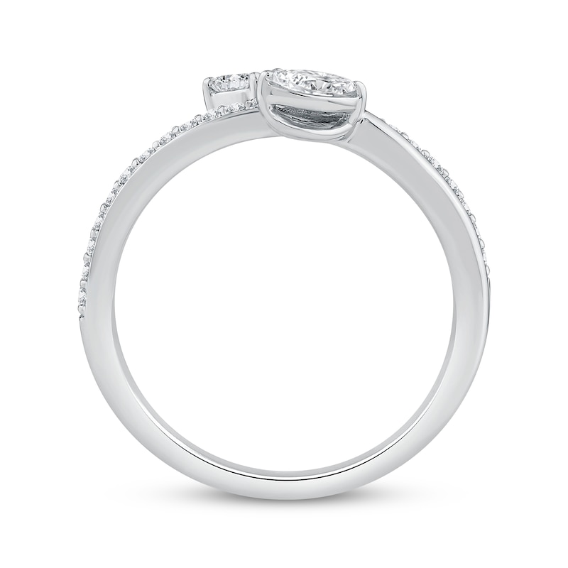 Lab-Grown Diamonds by KAY Oval & Marquise-Cut Fashion Ring 3/8 ct tw 10K White Gold