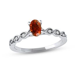 Madeira Citrine & Diamond Ring 1/15 ct tw 10K White Gold