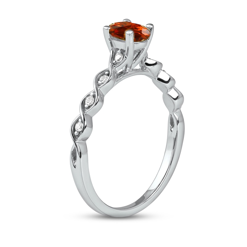 Main Image 2 of Madeira Citrine & Diamond Ring 1/15 ct tw 10K White Gold