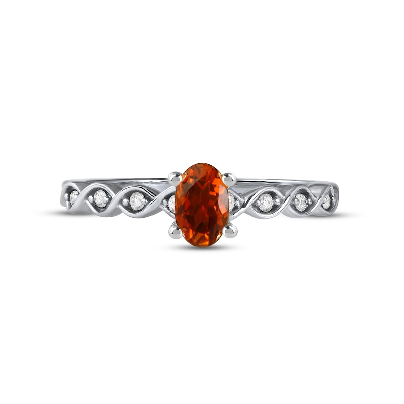 Main Image 3 of Madeira Citrine & Diamond Ring 1/15 ct tw 10K White Gold