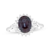 Thumbnail Image 1 of Oval-Cut Lab-Created Alexandrite & White Lab-Created Sapphire Ring Sterling Silver