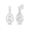 Thumbnail Image 1 of Pear-Shaped White Lab-Created Sapphire Twist Drop Earrings Sterling Silver