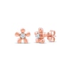 Thumbnail Image 1 of Diamond Solitaire Flower Stud Earrings 1/10 ct tw 10K Rose Gold (I/I2)