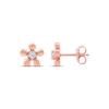 Thumbnail Image 3 of Diamond Solitaire Flower Stud Earrings 1/10 ct tw 10K Rose Gold (I/I2)