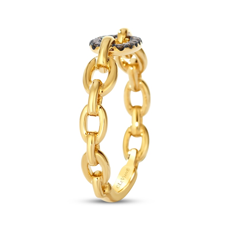 Main Image 2 of Le Vian Diamond Chain Link Ring 1/15 ct tw 14K Honey Gold