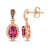 Thumbnail Image 3 of Le Vian Oval-Cut Pink Tourmaline Dangle Earrings 1/6 ct tw Diamonds 14K Strawberry Gold