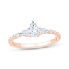 Thumbnail Image 1 of Lab-Grown Diamonds by KAY Pear-Shaped Three-Stone Engagement Ring 5/8 ct tw 14K Rose Gold