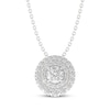 Thumbnail Image 1 of THE LEO Diamond Double Halo Necklace 1 ct tw 14K White Gold 19&quot;