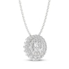 Thumbnail Image 2 of THE LEO Diamond Double Halo Necklace 1 ct tw 14K White Gold 19&quot;