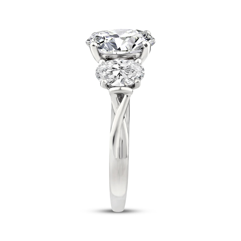 Main Image 2 of Memories Moments Magic Lab-Grown Diamond Oval-Cut Three-Stone Engagement Ring 3-1/2 ct tw 14K White Gold