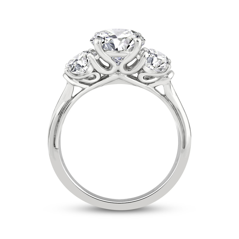 Main Image 3 of Memories Moments Magic Lab-Grown Diamond Oval-Cut Three-Stone Engagement Ring 3-1/2 ct tw 14K White Gold