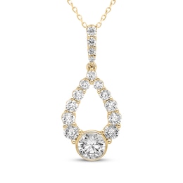 Milestones Diamond Teardrop Necklace 2 ct tw 10K Yellow Gold 18&quot;