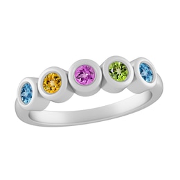 Color Stone Family Ring