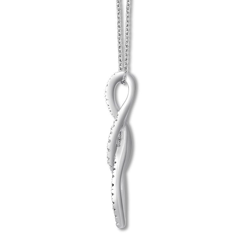 Swirl Necklace Diamond Accents Sterling Silver 18