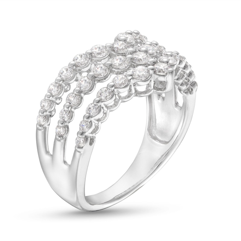 Lab-Created Diamonds by KAY Three Row Chevron Ring 1 ct tw 14K White Gold