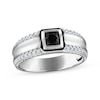 Thumbnail Image 1 of Men's Black & White Diamond Wedding Band 5/8 ct tw 10K White Gold