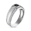 Thumbnail Image 2 of Men's Black & White Diamond Wedding Band 5/8 ct tw 10K White Gold