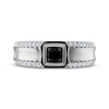 Thumbnail Image 3 of Men's Black & White Diamond Wedding Band 5/8 ct tw 10K White Gold