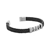 Thumbnail Image 3 of Men's Black Leather & Curb Chain Bracelet Stainless Steel 8.5&quot;