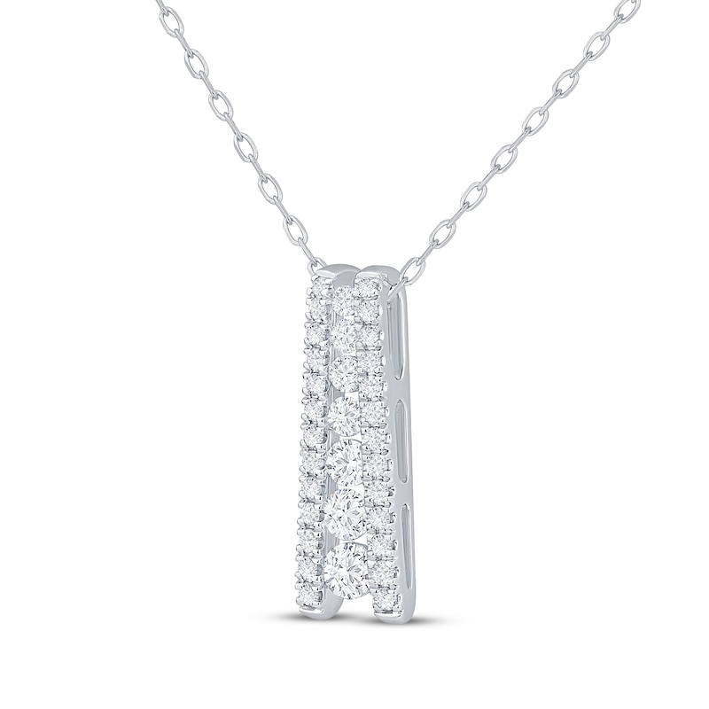 Main Image 2 of Diamond Ladder Necklace 1/2 ct tw 10K White Gold 18&quot;