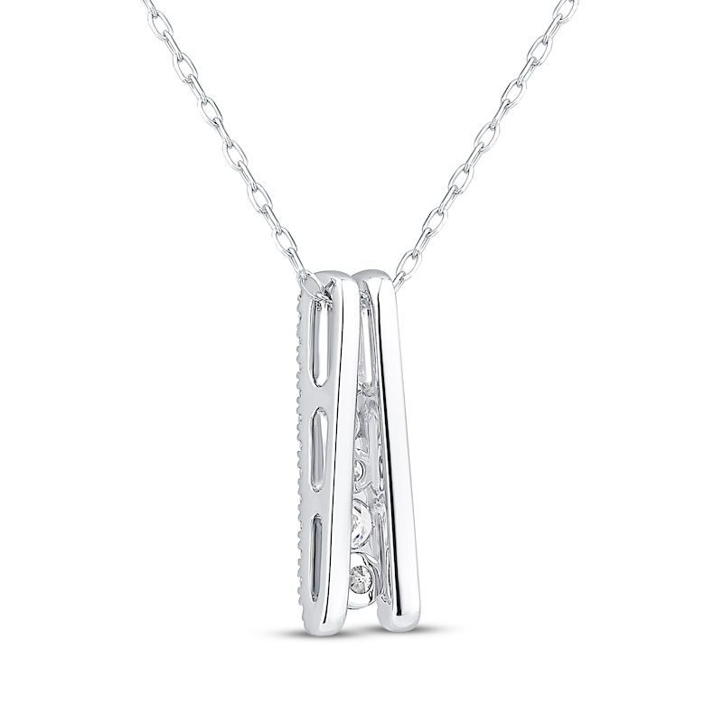 Main Image 3 of Diamond Ladder Necklace 1/2 ct tw 10K White Gold 18&quot;