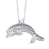 Thumbnail Image 2 of Diamond Dolphin Necklace 1/6 ct tw 10K White Gold 18&quot;